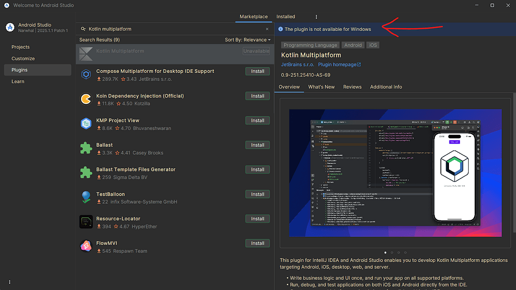 Kotlin Multiplatform Setup in Android Studio (Windows)...